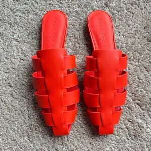 New without tags. Katy Perry Collections Women's Red Slide Sandals. Size 8.5